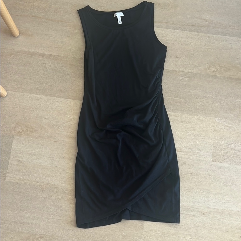 Leith Ruched Elegant Black Sleeveless Dress